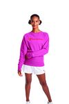 Champion Women's Powerblend Graphic Boyfriend Crew Sweatshirt, Peony Parade Pink, S