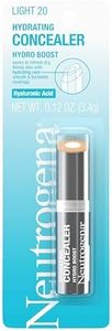 Neutrogena Hydro Boost Hydrating Concealer Stick for Dry Skin, Oil-Free, Lightweight, Non-Greasy and Non-Comedogenic Cover-Up Makeup with Hyaluronic Acid, 20 Light, 0.12 Oz