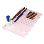 LIXIMMAZN Acrylic Eyelash Grafting Pallet, Lash Tile holder, Bigger Size Glue Cups Eyelash Extensions Storage Gasket Pads with Magnetic Suction for 2 Tweezers(Pink-7.87x5.12in)