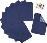 TXSN 12PCS Iron-on Repair Patch, Cotton Repair Patch for Clothes Pants Mending and Decorating Size 3" by 4-1/4", Dark Blue
