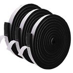 Jucoan 49 Feet Weather Stripping Foam Insulation Tape, 25mm Wide x 12mm Thick Self Adhesive Foam Seal Tape, High Density Door Seal Strip Window Insulation Soundproof Tape