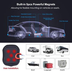 Winnes GPS Car Tracker – 10000mAh Rechargeable Battery