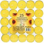 Prices Yellow Citronella Tealight Candles - Insect Repeller Mosquito Fly - Wax Real Flame - Summer Candles for Indoor Outdoor (Pack of 25)