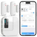SanJie Door Sensor Alarm with Phone Notifications for Kids Safety & Dementia Care,WiFi Door Open Alarm Chime When Entering for Home/Store/Office,500 FT Range,20 Chimes,2 Sensor 1 Receiver 2.4GHz Only