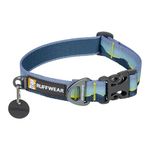 RUFFWEAR Crag Dog Collar, Medium Dog Collar with Aluminium V-Ring, Adjustable Length Pet Dog Collar, Comfortable Soft Collar, Premium Animal Collar with Dog Lead Attachment Ring, 36-51cm, Alpine Dawn