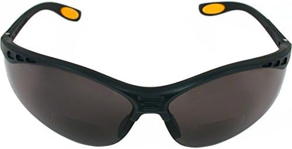 Dewalt DPG59-220C Reinforcer Rx-Bifocal 2.0 Smoke Lens High Performance Protective Safety Glasses with Rubber Temples and Protective Eyeglass Sleeve