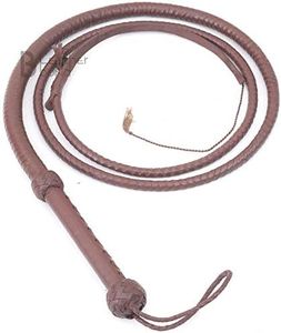 Indiana Jones Style 8 Foot & 10 Foot Dark Brown Leather Equestrian Bullwhip 8 Strands Real Cowhide Leather Bull Whip (08)