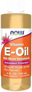 NOW Supplements, Natural Vitamin E-Oil (D-Alpha Tocopherol) plus Mixed Tocopherols, Antioxidant Protection*, 4-Ounce