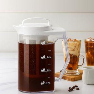 Soko Cold Brew Coffee & Tea Maker 1.6 Liter with Filter | BPA-Free Plastic Jar, Airtight Iced Pitcher with Leak-Proof Lid & Wide Mouth Kettle Design | Easy for Brewing Juice & Drinks at Home or Travel