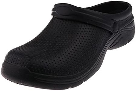 BAOBLADE Unisex Women Slip On Work Clog Anti Slip Hospital Nursing Kitchen Chef Shoes - Black, EU 41