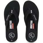 DOCTOR EXTRA SOFT Women's Care Orthopaedic Diabetic Comfortable MCR Flip-Flop Slippers D-16-FeeLGooD-Black-6UK