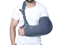 EASEFIT Pouch Arm Sling Arm Supporter Arm Sling Pouch Belt with Elbow Support, Arm Immobilizer Brace for Fracture, Sprain, Dislocation and Pain Relief (S, Grey)