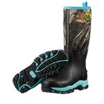 TideWe Hunting Boot for Women, Insulated Waterproof Durable 15" Women's Hunting Boot, 6mm Neoprene and Rubber Outdoor Boot Next Camo（Green Size 8）