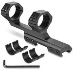 BILLION DUO Dual Ring Scope Mount Cantilever Mount, 30mm / 25.4mm 1" Scope Ring Flashlight Mount Base for 20mm Picatinny Weaver Rail (Model- L3212)