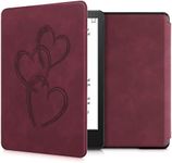 kwmobile Case Compatible with Amazon Kindle Paperwhite 11 Generation 2021 Case - Cover for Kindle Paperwhite Case w/Magnet - Brushed Heart Abstract Dark Red