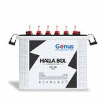 Genus Hallabol GTT250 Tall Tubular 220 AH Inverter Battery for Home, Office or Solar Use, 48 Months Warranty, Black & White