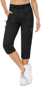 VILIGO Hiking Cargo Capris for Women Workout Waterproof Lightweight Quick Dry Capri Pants with Pockets Black L