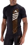 Anthem Athletics Reignite Jiu Jitsu Rash Guard Men – Short Sleeve, MMA, BJJ, No Gi, Grappling - G1 Brown - Medium