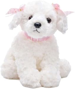 Bearington Sassy Plush Stuffed Animal White Puppy Dog 10 inches