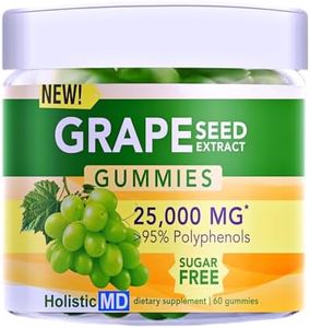 Holistic MD Grape Seed Extract Gummies | Grape Seed Oil 25,000 mg 50x Original | >95% Polyphenols | #1 Grape Seed Gummies in USA | Sugar Free Vegan | Grape Flavor 60 ct