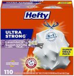 Hefty Ultra Strong Trash Bags (Lavender Sweet Vanilla, Tall Kitchen Drawstring, 13 Gallon 110 Count) – Fits All Simplehuman Size J Cans