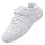 DADAWEN Youth Girls Cheer Shoes Gym Sport Aerobics Cheerleading Training Shoes White New 2 UK