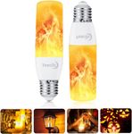 Yewclls Flame Bulb E27 Flame Effect Light Flickering Light Effect 3.5W LED Outdoor Light Flickering Light for Halloween House Garden Bar Party Wedding Restaurant Valentine's Day Decoration (2 Pack)