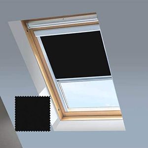 Skylight Blinds For VELUX Roof Windows - Blackout Blind - Black - Silver Aluminium Frame (P10)
