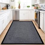 PHP Indoor Door Mat - Heavy Duty Rubber, Floor and Kitchen Mats - Non Slip, Washable and Dirt Trapper Doormats Super Absorbent Multicolor Barrier Matts (120x150cm, Grey)