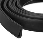 sourcing map U Channel Edge Trim, 3.3ft Length Rubber Guard Seal Strip Edge Protector Round Type Fit for 1.5-2mm Edge, (13/64" W x 7/16" H) Black