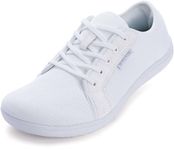 WHITIN Women's Minimalist Barefoot Shoes | Zero Drop Sole | Wide Width Fashion Sneaker, W81 | All White, 8 Wide