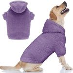 Fuzzy Dog Sweaters for Large Dogs Dog Hoodie Dog Clothes Warm Soft Dog Coats Hooded Sweatshirt Dog Sweaters for Extra Large Dogs(Purple-XL)