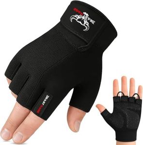 BEAST RAGE Gym Gloves Weight lifting Gloves Training Anti Slip Padded Palm Half Finger Powerlifting Workout Exercise Gloves for Men and Women (Jet Black, XL)