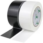 BOMEI PACK Heavy Duty Duct Tape, Multi-Use Easy Tear Gaffer Waterproof Cloth Tape for Repairing, Maintenance and Industrial Use, 1.88 Inch x 32.8 Yards Per Roll, 7.5mil Thick,2 Rolls (White and black)