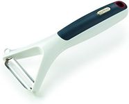 Zyliss Smooth Glide Y Vegetable Peeler - Ergonomic Handle | Swivel Blade | Eye Cutter | Effortless Peeling for Potatoes, Carrots, Cucumbers and More| Non-Slip Grip | Lightweight Build | White/Grey