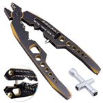 Hobbyfire RC Shocks Pliers Shock Shaft and Ball End Multi-Function Pliers and Small 4-Way Cross Wrench for 1/8 1/10 Scale RC Cars Crawlers Monster Trucks Buggies (Black-Gold)