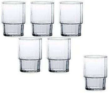 Toyo Sasaki Glass Tumbler, 8.5 fl oz (240 ml), HS Stack, Made in Japan, Dishwasher Safe, 00367HS 6 Pieces