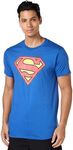 DC Comics Superman Classic Logo Men's Royal Blue T-Shirt, Royal, Medium