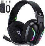 WESEARY Wireless Gaming Headset for PC, PS5, PS4, Switch, Mac, 2.4GHz Wireless Gaming Headphones with ENC Microphone, Bluetooth 5.4, 50mm Drivers, Stereo Sound, Cool Lighting, 50H Battery