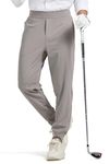 MOVEUP Men's Stretch Golf Sweatpants Pant with Zipper Pockets Tapered Athletic Joggers Track Workout Pants Grey