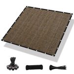 Amagenix 90% Sun Shade Cloth with Grommets, 10' x 10' Pergola Replacement Shade Cover Canopy Privacy Screen for Outdoor Patio Garden, Mocha (We Customized)