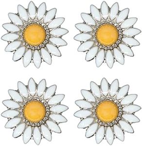 Challenger Tack LOT OF 4 Conchos Horse Saddle Western Bridle Tack Daisy Floral Yellow Co367