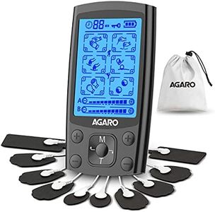 AGARO Dual Channel TENS Massager TM2421 24 Modes, 20 Intensity Levels, Rechargeable, Muscle/Nerve Stimulator for Pain Relief Therapy, Physiotherapy Machine, 10 Gel Pads, Period Pain, Pulse Massager