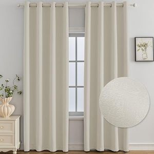 Ystyle Tende Oscuranti Per Interni 2 Pezzi, 140x280 CM, Tende Termiche Camera Da Letto Con Anelli, Tende Fonoassorbenti Per Soggiorno, Tenda Termica Isolante Freddo E Caldo, Beige