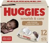 Baby Wipes, Scented, Huggies Nourish & Care Baby Diaper Wipes, 56 Count (Pack of 12)