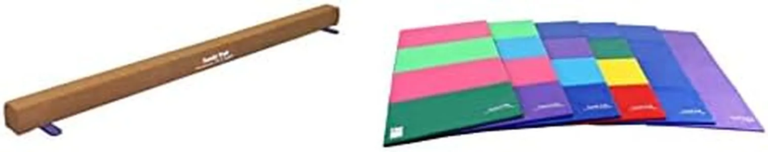 Tumbl Trak Addie Gymnastics Training Balance Beam & Tumbling Panel Mat, Bright Pastel, 4 ft x 8 ft x 2 in