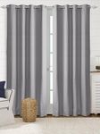 SARAL HOME EASY LIVING Waffle Cotton Room Darkening Door Curtains 2pc, Grey 4x7 Feet