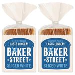 Baker Street Sliced White Bread 14 Slices 550g Pack of 2 Medium Sliced No Crust Toast Soft Loaf Long Life with Welari Thank You Card | (2pack) (1100g)