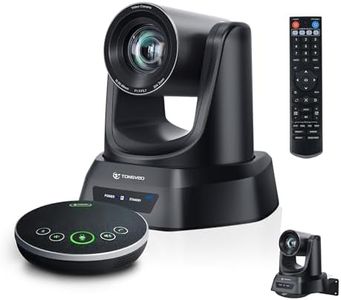 TONGVEO 4K AI Auto Tracking PTZ Conference Camera System with Bluetooth Speakerphone & Microphone, 20X Optical Zoom, USB3.0 HDMI LAN PoE Power Camera for Church Worship, Meetings, Streaming