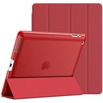 JETech Case Compatible with iPad 2 3 4 (2012/2011 Model), Smart Cover with Auto Sleep/Wake (Red)